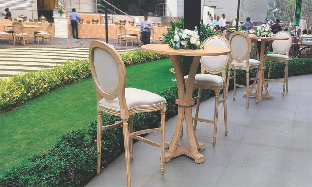 Wooden Bar Chair Setup