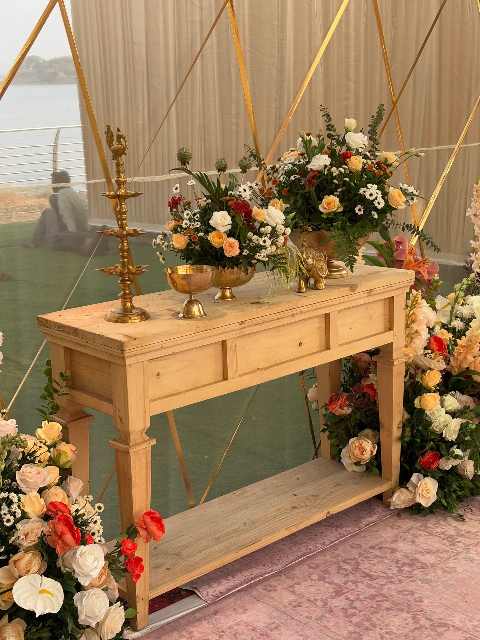 Rustic Wood Console Table Setup