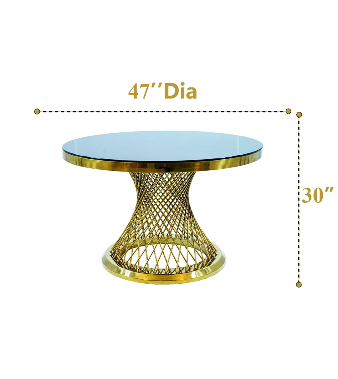 Twisted Gold Round Table Setup