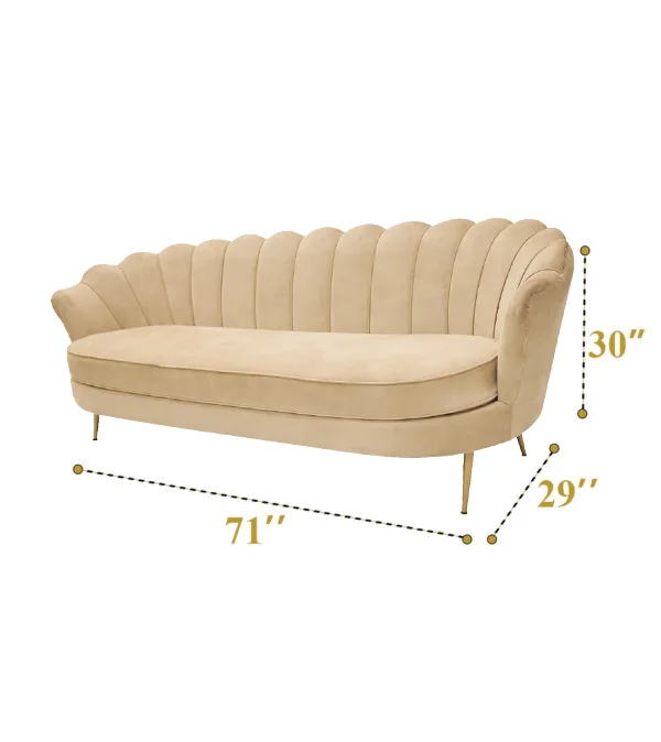 Beige Sunflower Sofa - Three Seater Setup