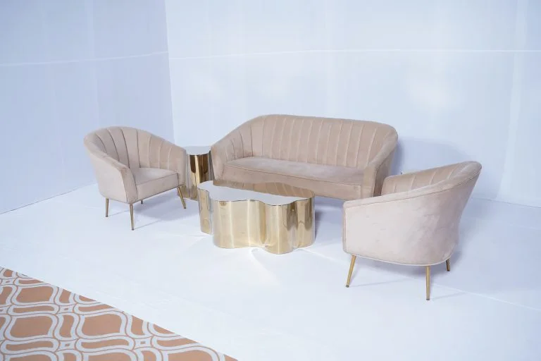 Royal Beige Sofa - Three Seater Setup