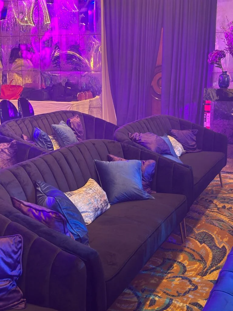 Royal Black Sofa - Three Seater Setup