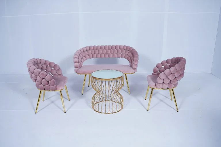 Bubble Sofa 1 Seater - Vintage Pink Setup