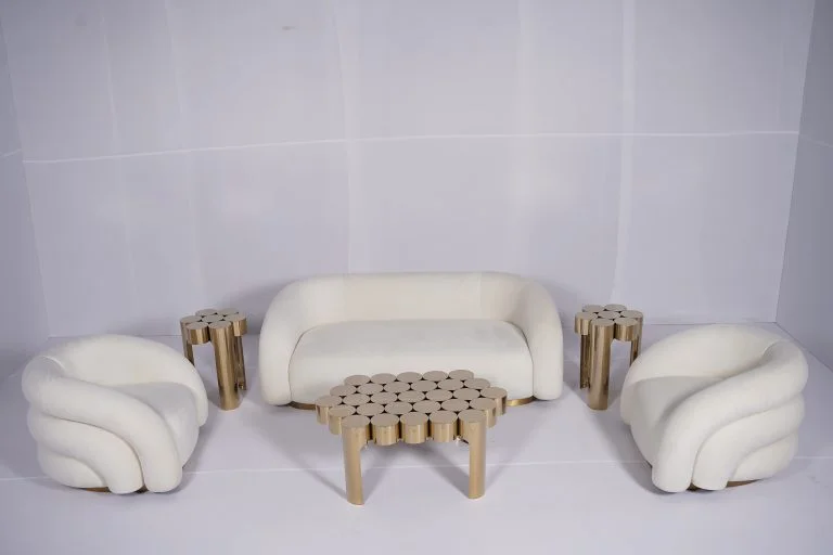 White Plum Sofa - Three Seater Setup