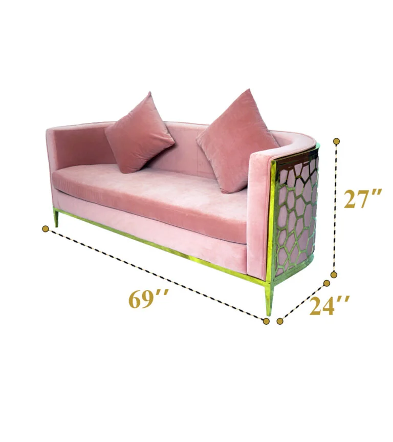 Honeycomb Coral Sofa - Three Seater Setup