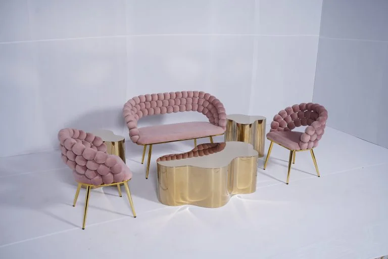 Bubble Sofa 3 Seater - Vintage Pink Setup