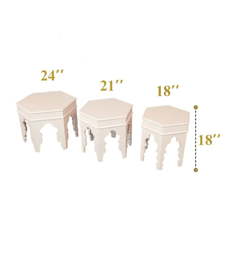 Moroccan coffee table (set of 3) Setup