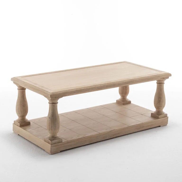 Wooden Pillar Coffee Table Setup
