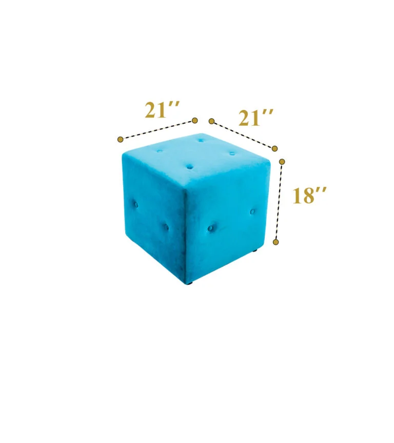 Coral Square Pouffes - Blue Setup