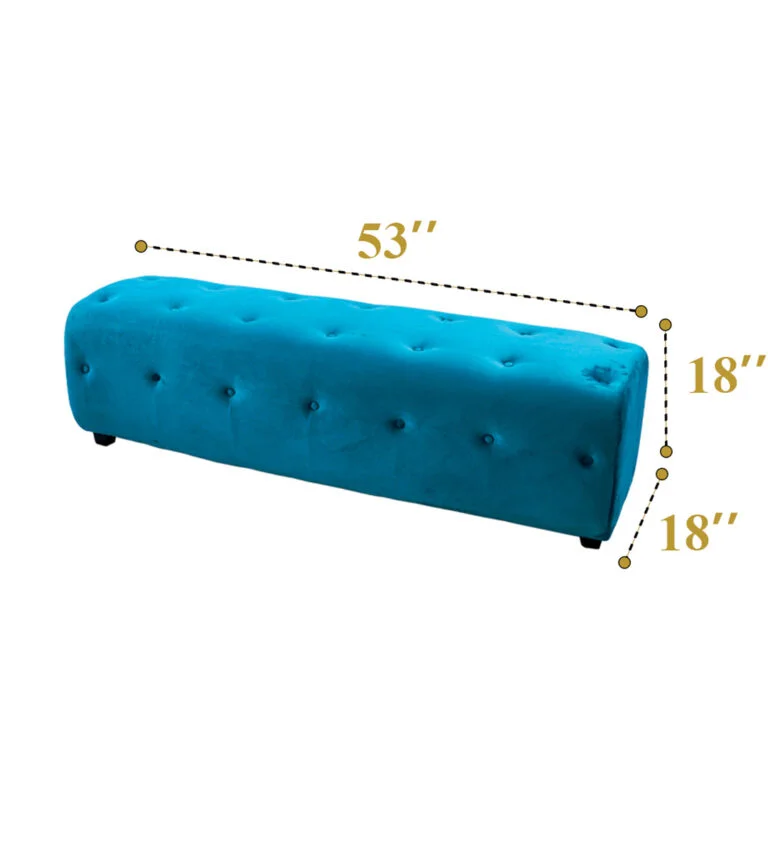 Blue Long Pouffes Setup