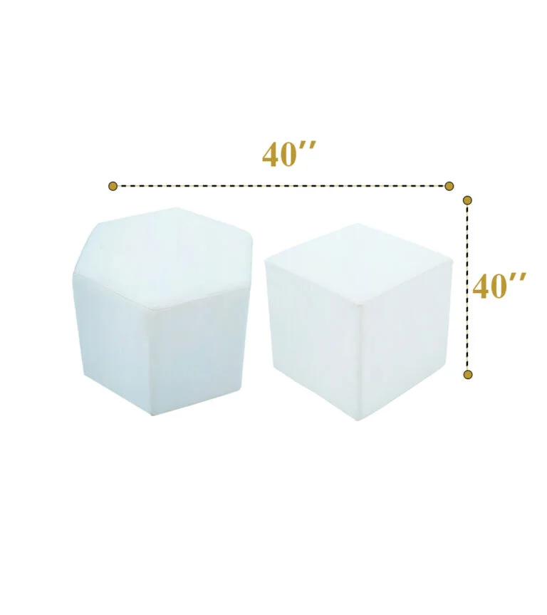 White Pouffes (assorted) Setup
