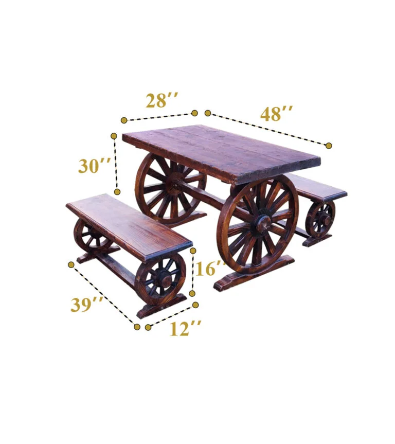 Dark Wood Bench Set Setup