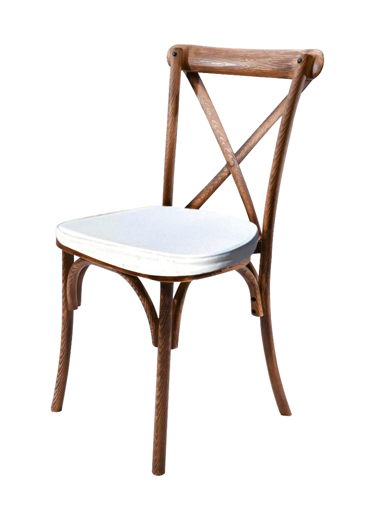 Dark wood cross back chairs