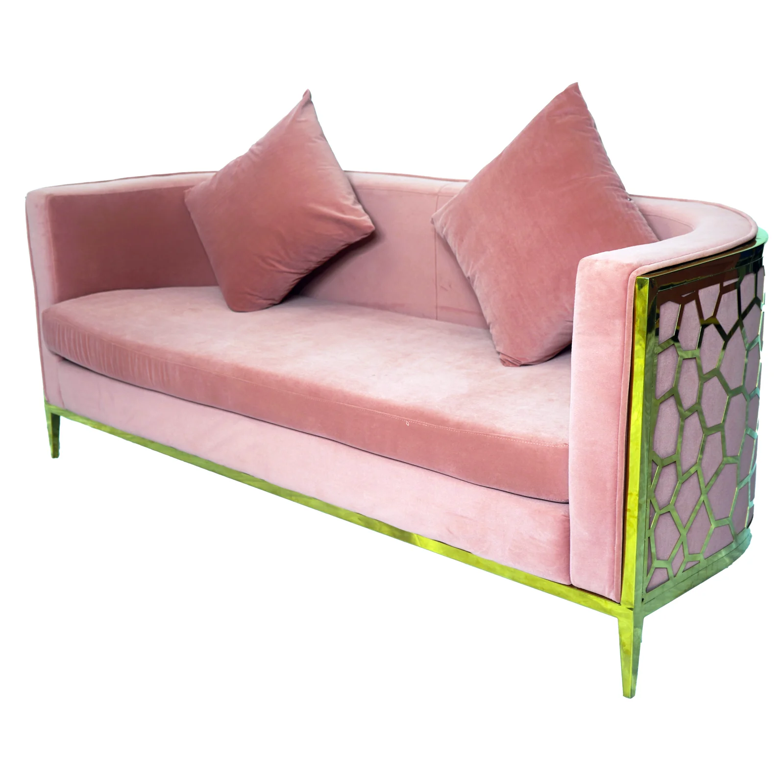 Honeycomb Coral Sofa - Three Seater