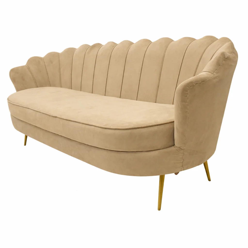 Beige Sunflower Sofa - Three Seater
